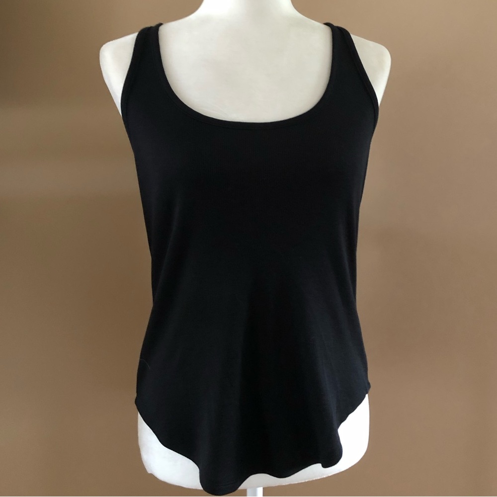 EverEve Black Chaser Ribbed Ladder Back Tank, NWT, Size S
